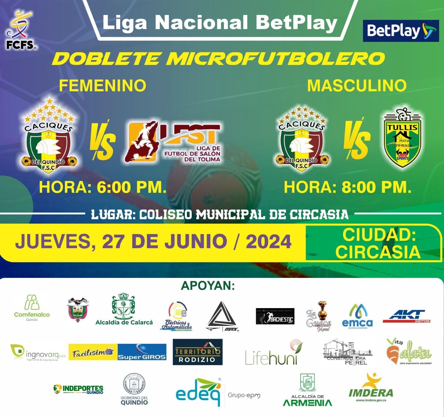 DOBLETE MICROFUTBOLERO DE CACIQUES DEL QUINDÍO